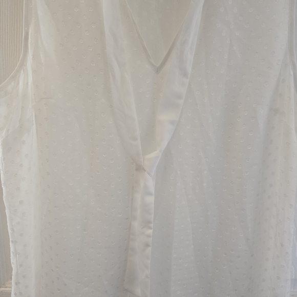 SALE!! Daniel Rainn Sheer White Sleeveless Top - Picture 3 of 10